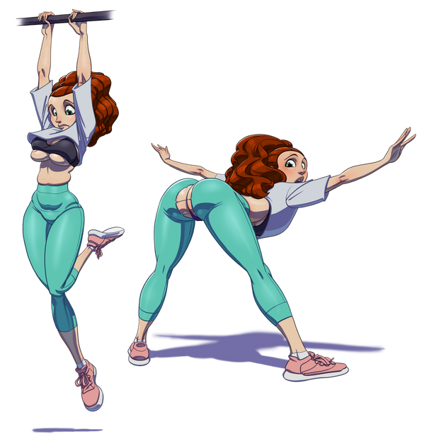 Cartoon enf at the gym