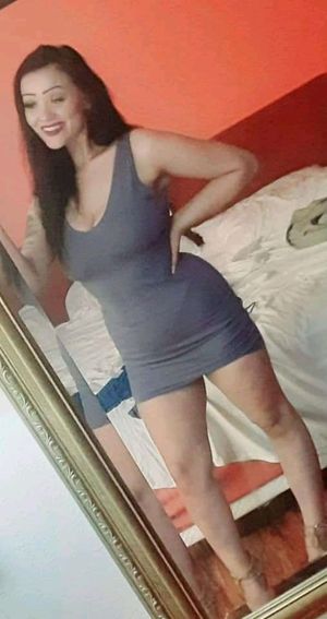 Amber wearing a sexy dress