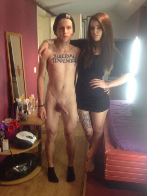 dude with a hot chick