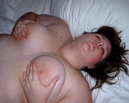 Cute chubby Granddaughter grabs her tits while Grandpa shoves his fat dick deep inside her!