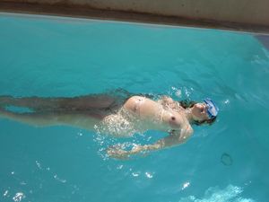 Pregnant skinny dipping