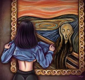 Funny flashing boobs art