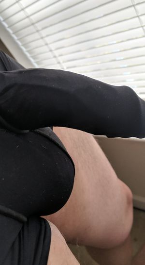 Skin tight black boxers outline every inch of my cock