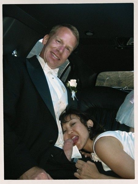 Bride gets a treat from the groom