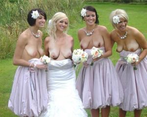 Titties out wedding party