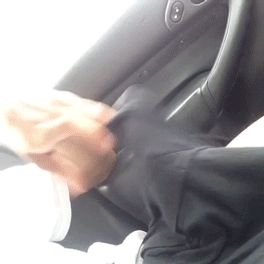 Teen guy pulls out perfect cock in car
