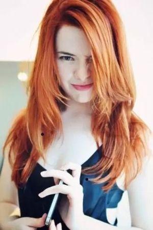 playful redhead