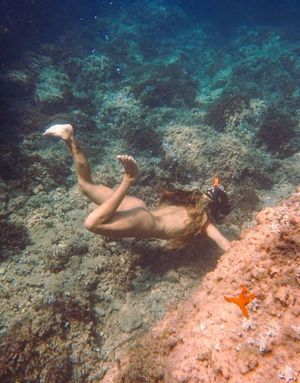 Nude snorkeling
