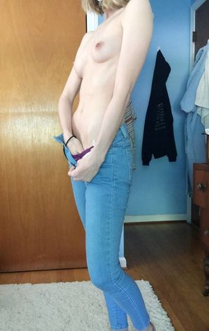 skinny slut strips naked to send photos to her neighbor while her husband is working