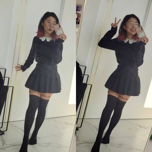 cutie in musical thigh high tights