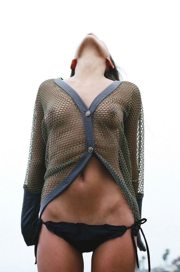 no bra and sheer clothes