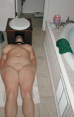 Female slave trained as a human toilet