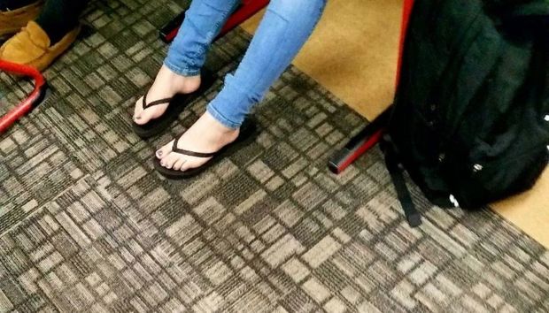 Candid beautiful feet