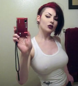 Busty goth slut selfie