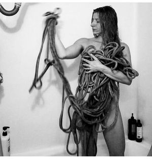Washing rope nude