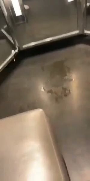 Soaking the changing room floor