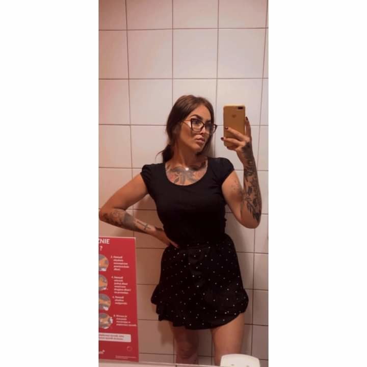 eyeglass in a skirt at work