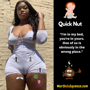 BBW Ebony Cameltoe Standing Beside Garbage Can