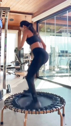 Trampoline kickboxing.