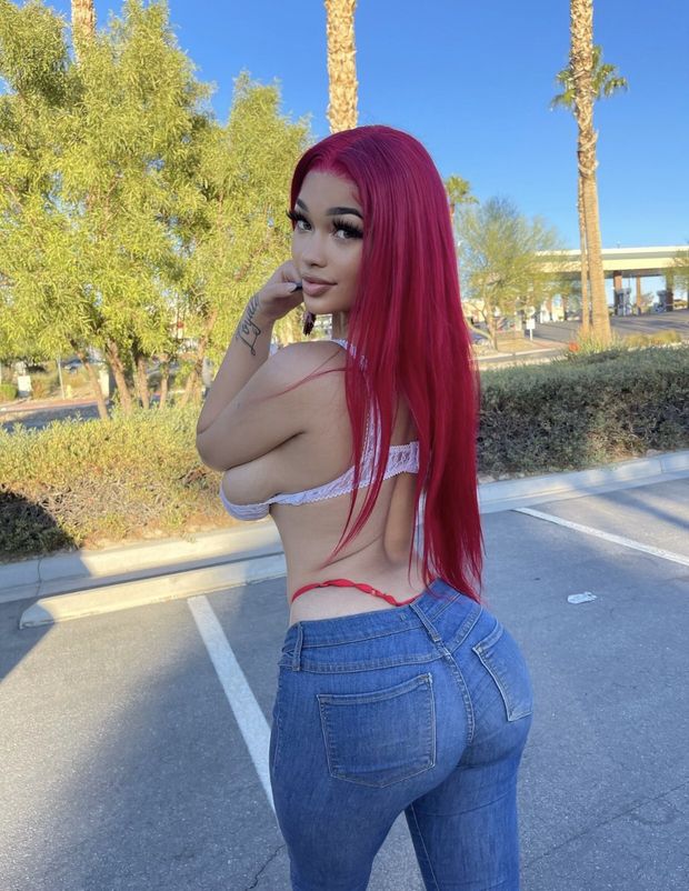 Lexie in jeans looking back