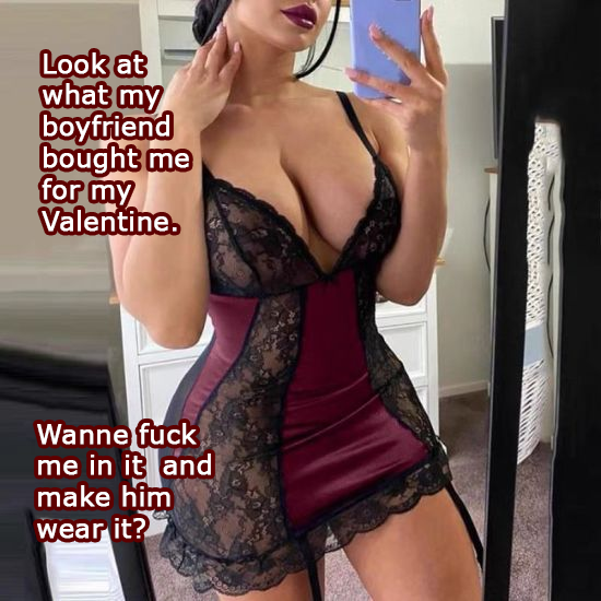 Hotwife Texting Bull on Valentine about her new Lingerie