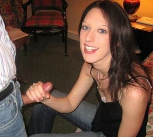 Amateur brunette getting ready to suck some dick