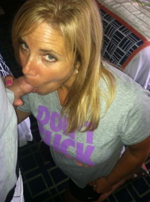 Blond milf sucking some cock