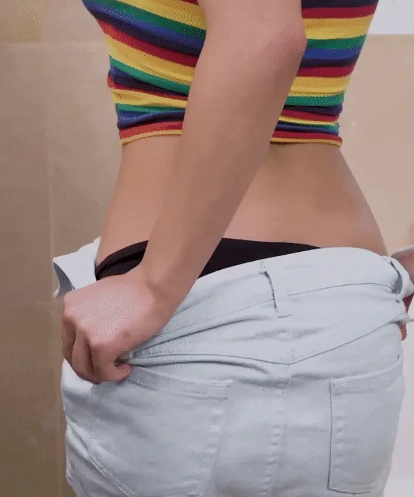 kira perez taking off shorts in thong