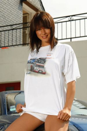 Short shorts racer babe