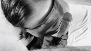 Blindfolded Asian blowjob