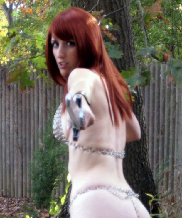 Backyard Red Sonja cosplay