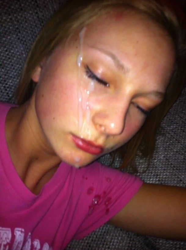 Amateur brunette teen taking a facial