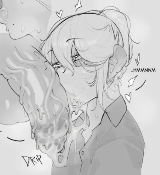 femboy finishes swallowing