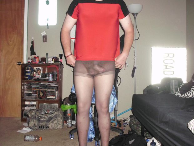 My penis in pantyhose