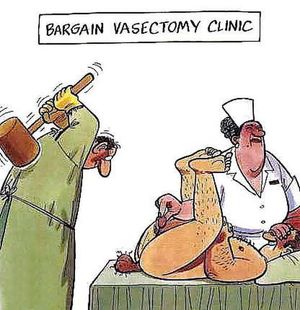 His wife sent him there