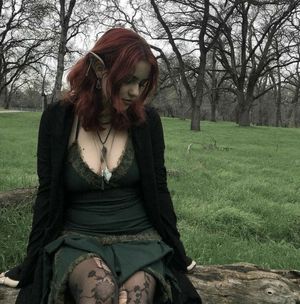 Cute elf chick in green