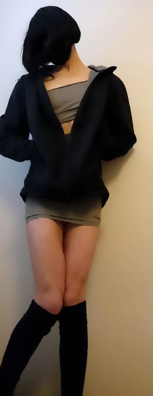 Hot sexy legs sissy slut in mini skirt