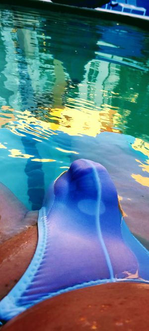 Hot tub relaxing, wet cock