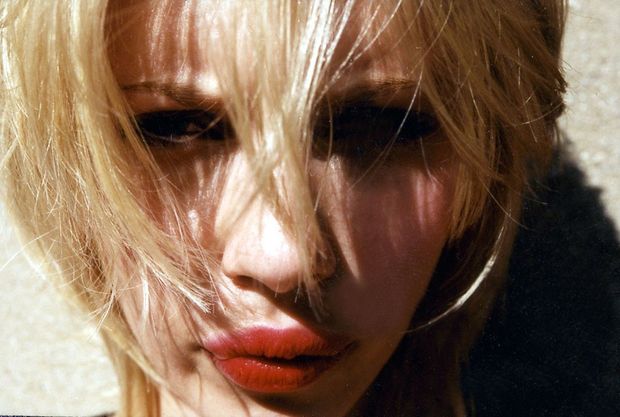Cute blonde Scarlett Johansson up close
