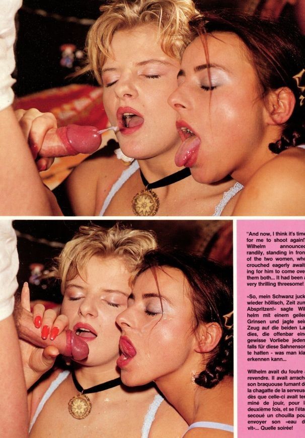 Host Wilhelm feeding Waitress Mathilde & Wife Patricia with a 2nd Cum Portion