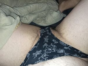 Black floral used panties 2