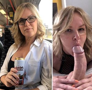 This MILF sips beer and sucks cock