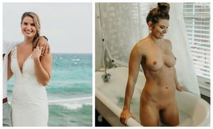 Bride by the ocean Bride in a tub