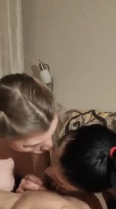 two whores babes blowjob