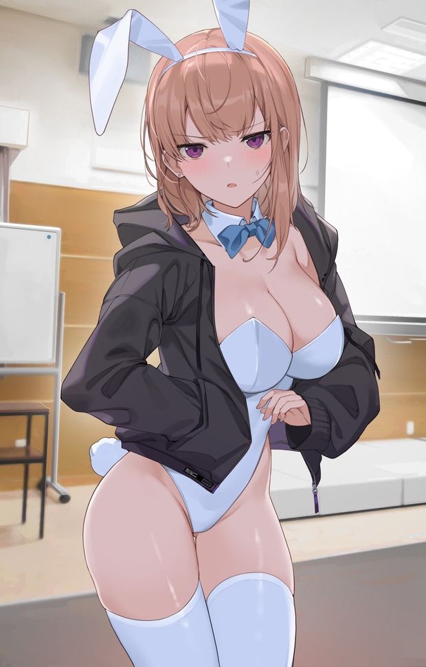 Blonde in bunny suit