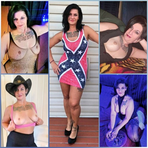Hot Kinky Texas Redneck Woman, Elise, is the center of attention for a Black and Latino GangBang