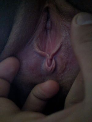 Chubby girlfriend spreads pussy, little clit