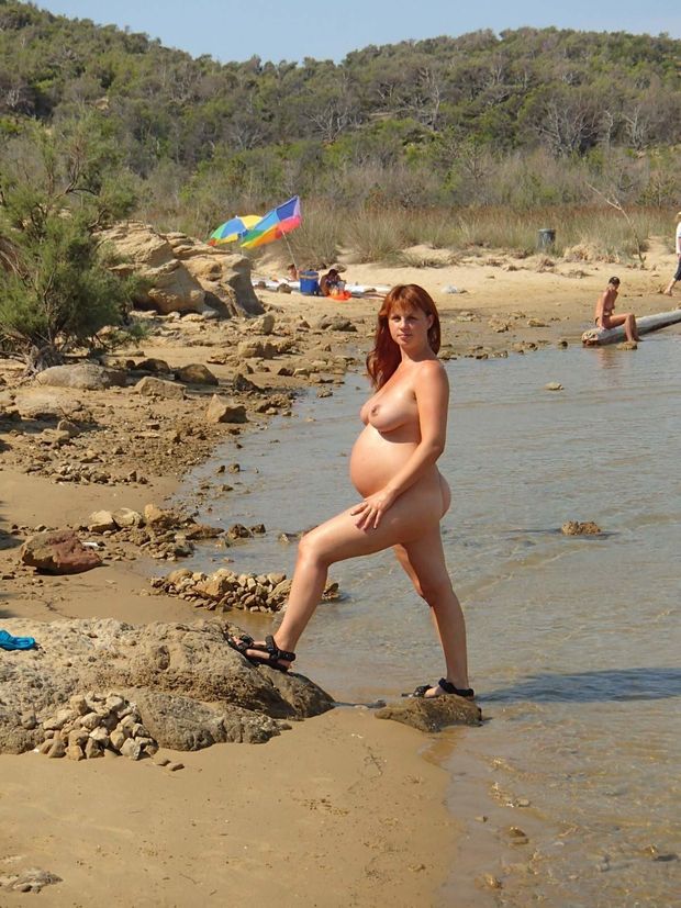 Pregnant nudist