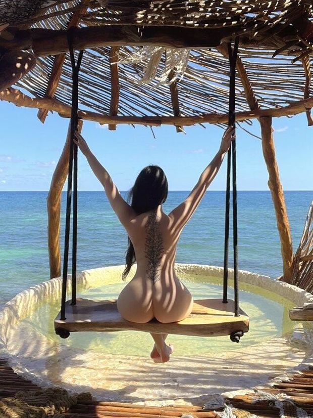 Swinging by the ocean