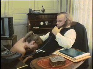 Boss is firing john his accountant while Mrs John is obediently sucking